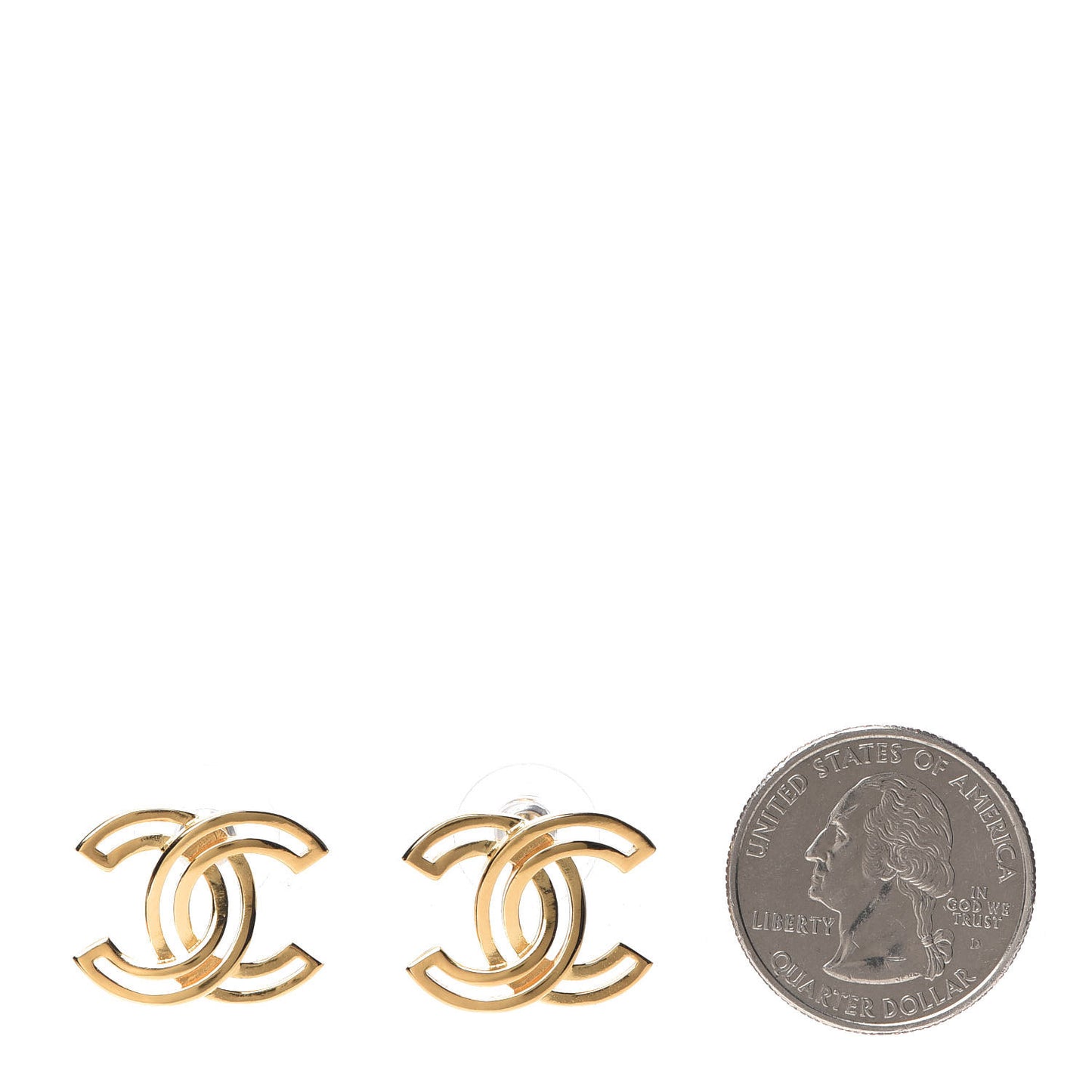 Metal Obazine CC Earrings Gold