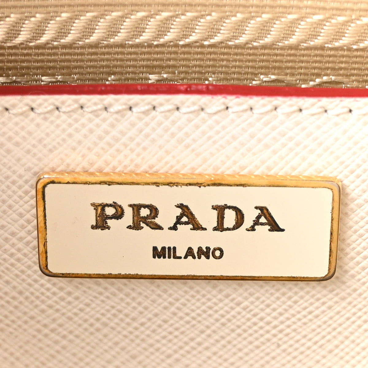 Prada Saffiano Lux Colorblock Medium Galleria Double Zip Tote Fuoco Talco 6 of 10