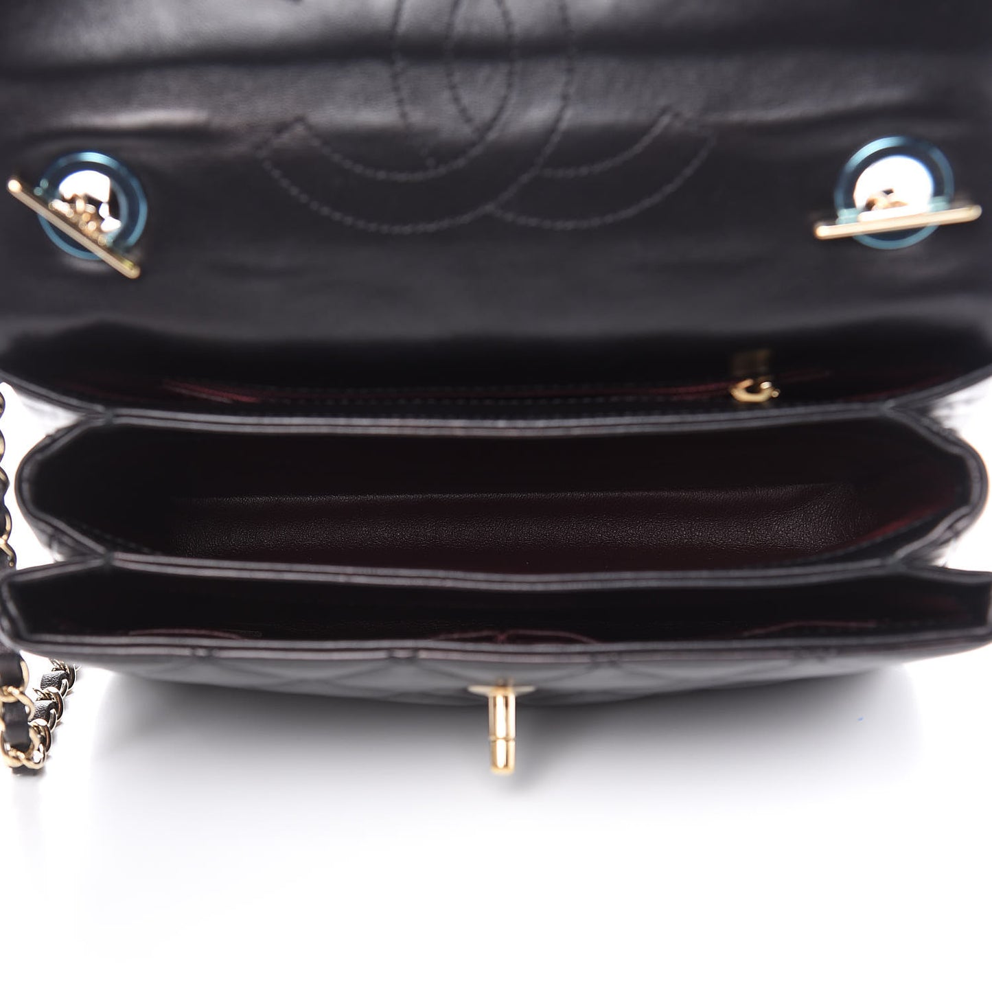 Lambskin Quilted Small Trendy CC Dual Handle Flap Bag Black