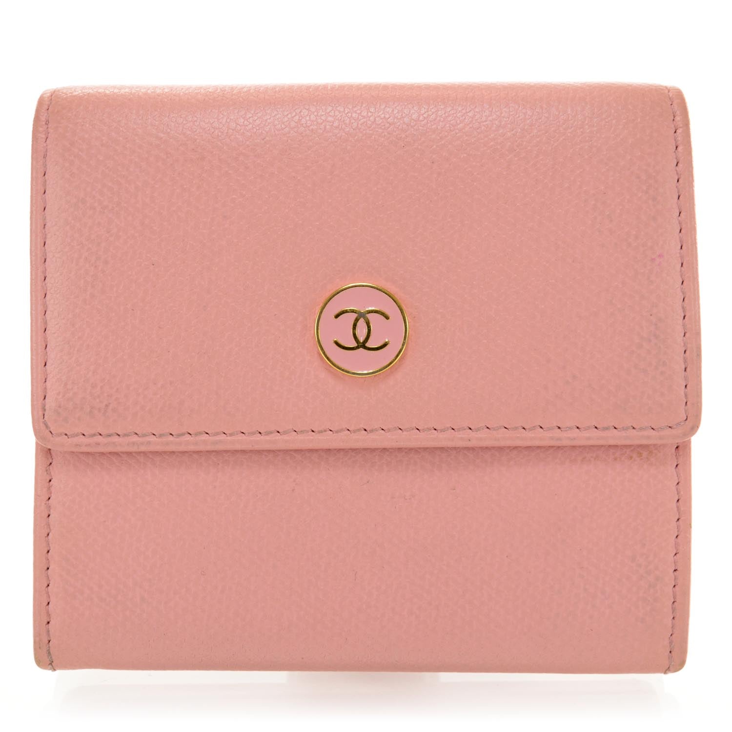 Chanel Leather CC Compact Wallet Pink 1 of 9