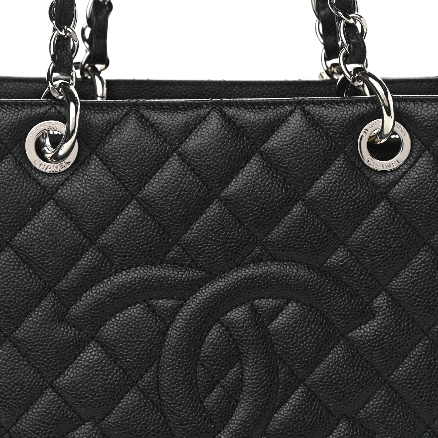 Caviar Quilted Grand Shopping Tote GST Black