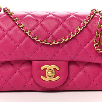 Chanel Lambskin Quilted Mini Rectangular Pearl Crush Flap Fuchsia 8 of 11