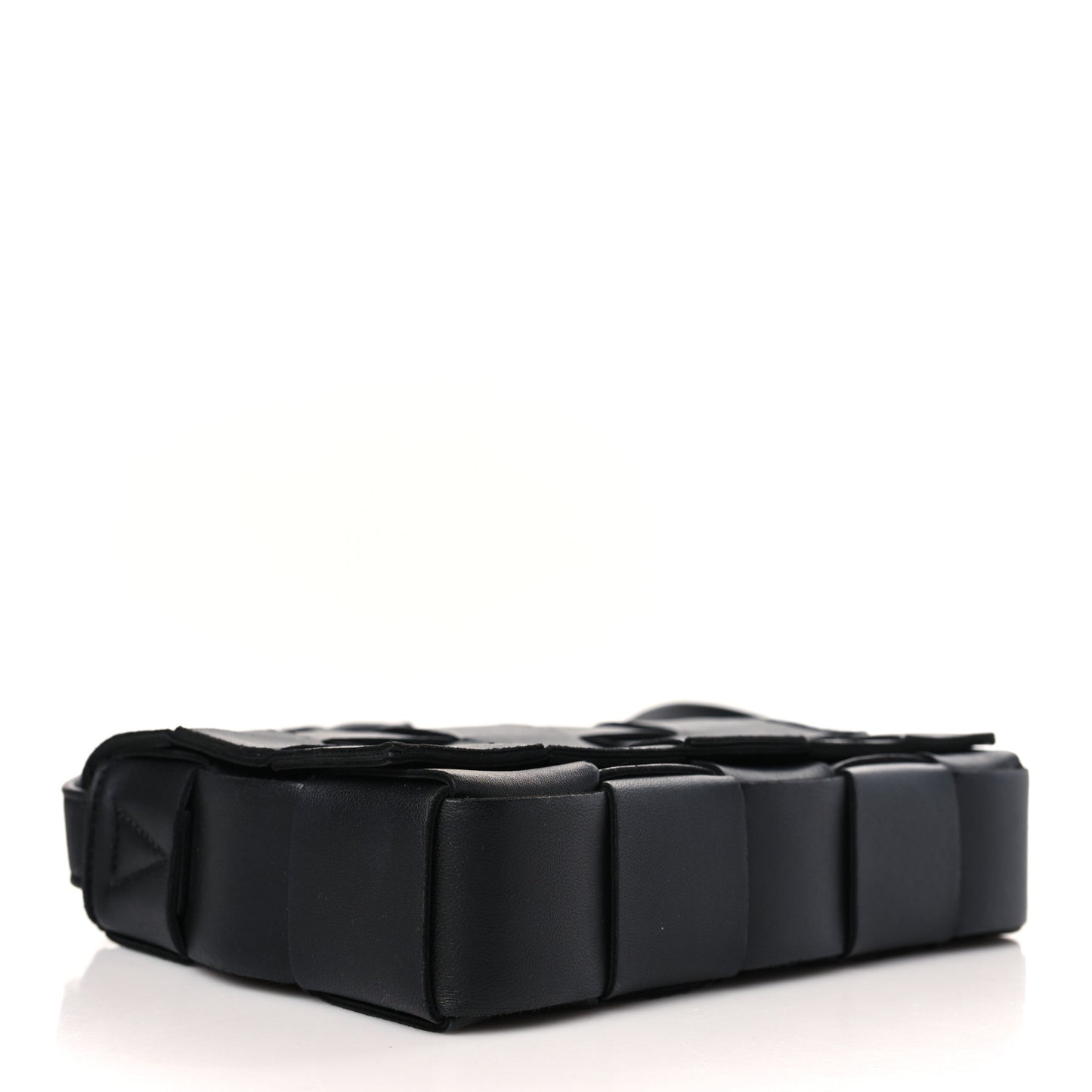 Lambskin Maxi Intreccio Small Cassette Crossbody Bag Black