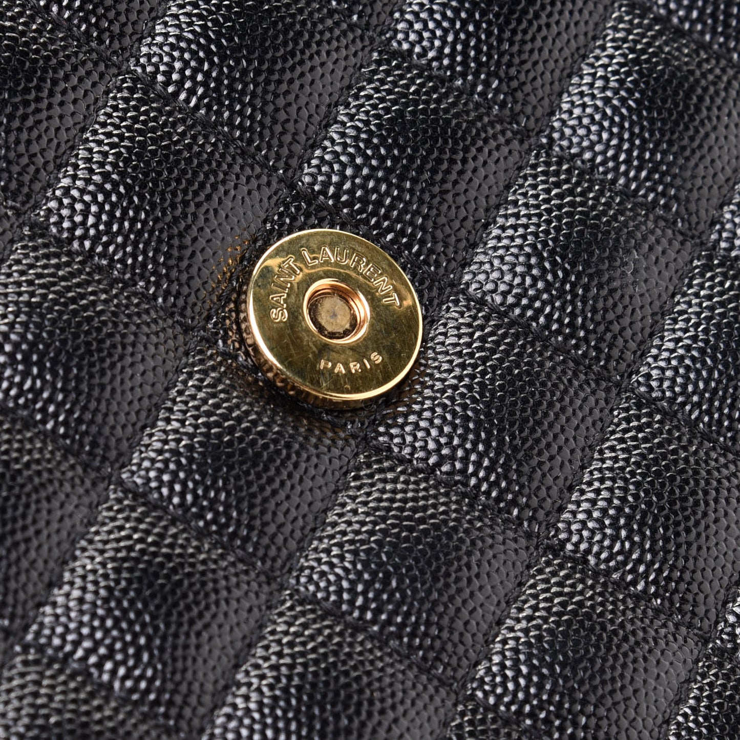 Grain De Poudre Textured Mixed Matelasse Large Triquilt Monogram Satchel Black
