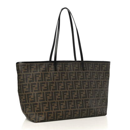 Fendi Zucca Spalmati Patent Baguette Print Medium Roll Tote Tobacco 2 of 8