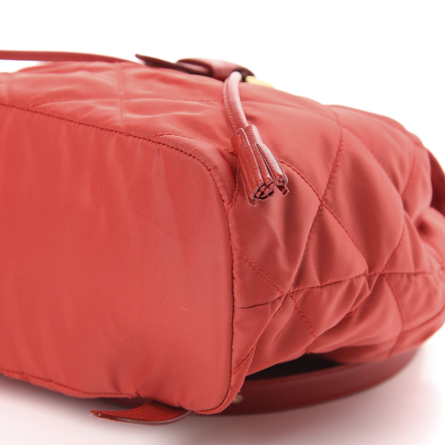 Prada Tessuto Nylon Vela Quilted Cinch Backpack Red 6 of 10