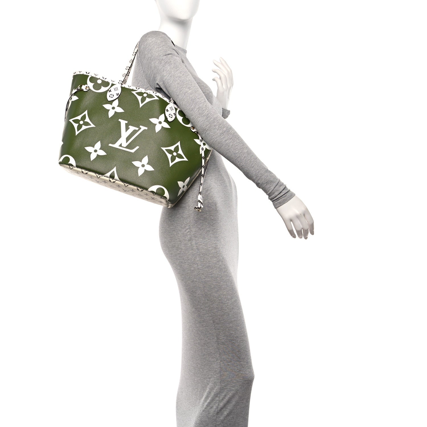 Louis Vuitton Monogram Giant Neverfull MM Kaki 2 of 11