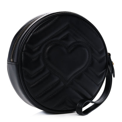 Gucci Calfskin Matelasse GG Marmont Round Wrist Wallet Black 2 of 10