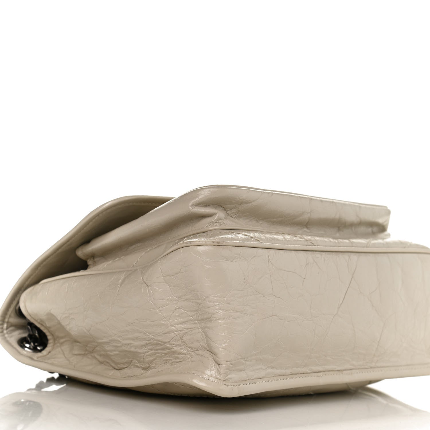 Saint Laurent Crinkled Calfskin Matelasse Monogram Medium Niki Chain Satchel Ivory 9 of 12