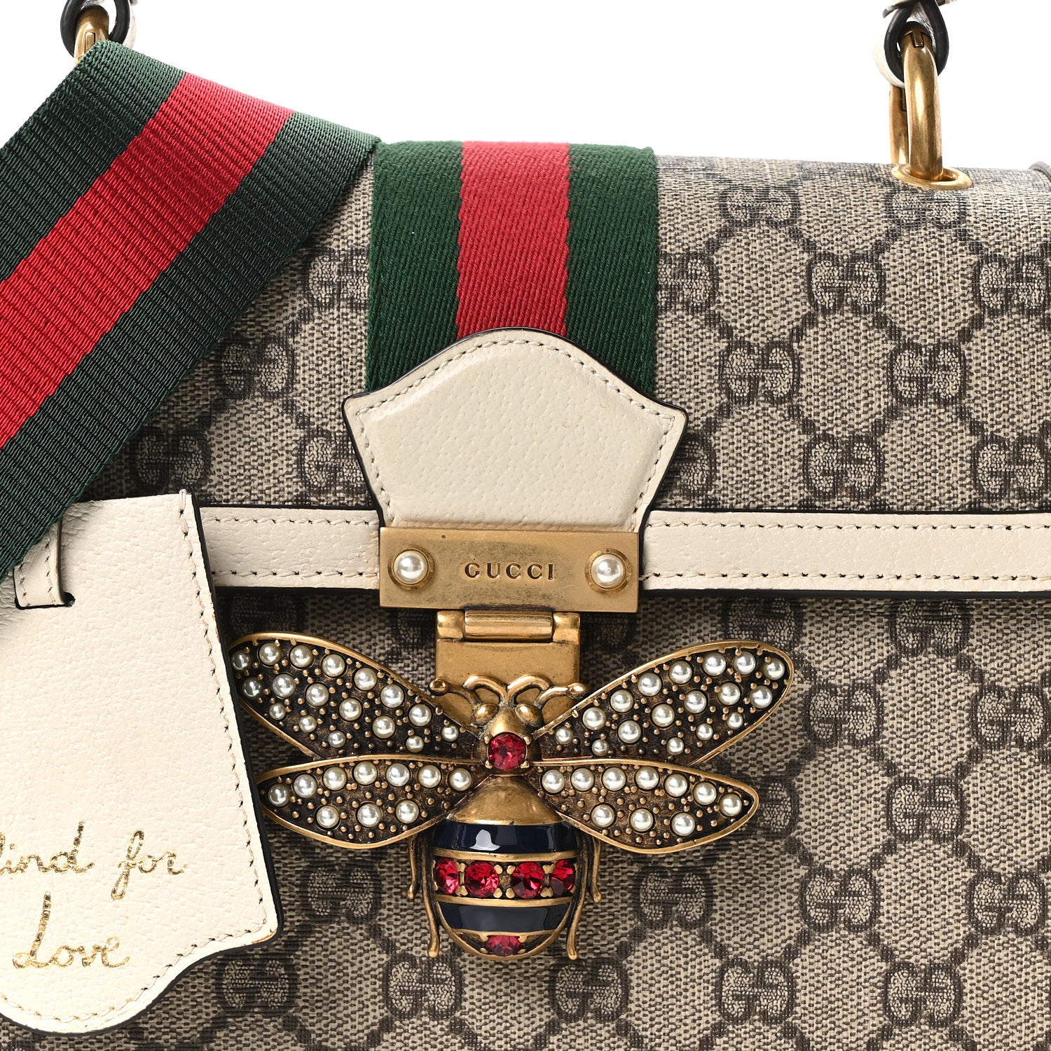 Gucci GG Supreme Monogram Small Queen Margaret Top Handle Bag White 8 of 10