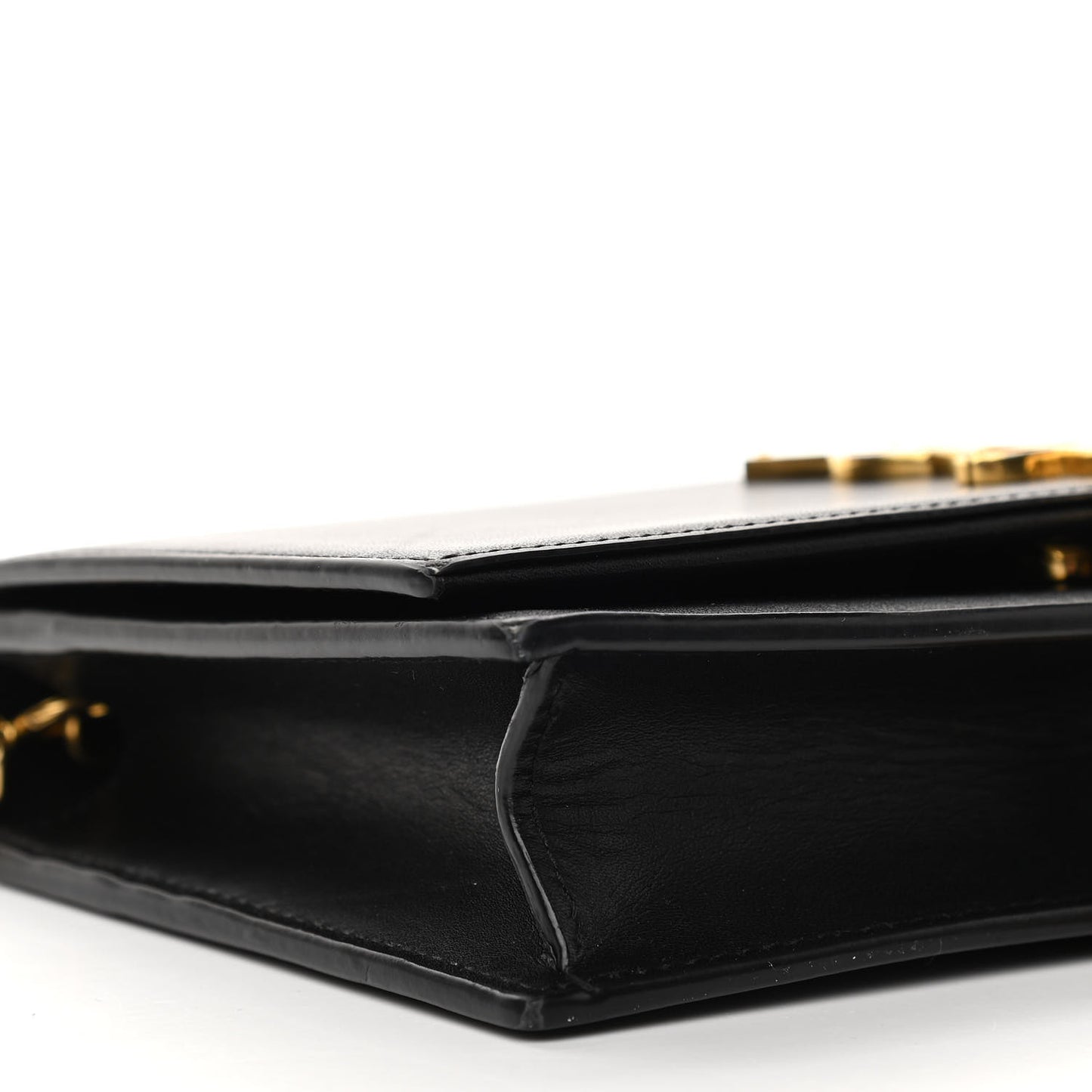 Smooth Calfskin Classic Monogram Kate Tassel Chain Wallet Black