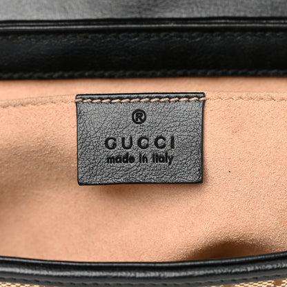 Gucci Monogram Matelasse Diagonal Mini GG Marmont Shoulder Bag Beige Black 6 of 17