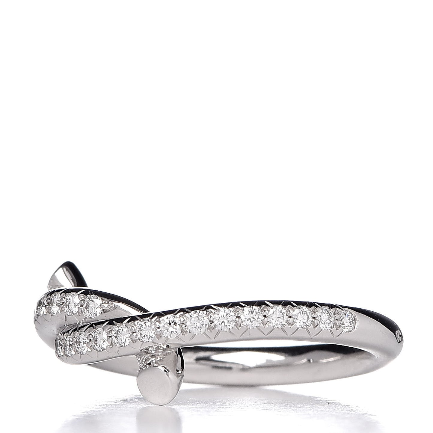 18K White Gold Diamond Entrelaces Ring 48 4.5