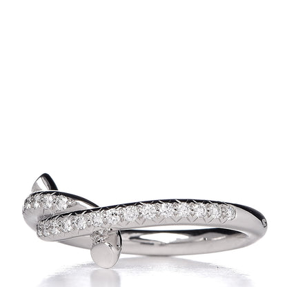 Cartier 18K White Gold Diamond Entrelaces Ring 48 4.5 3 of 6