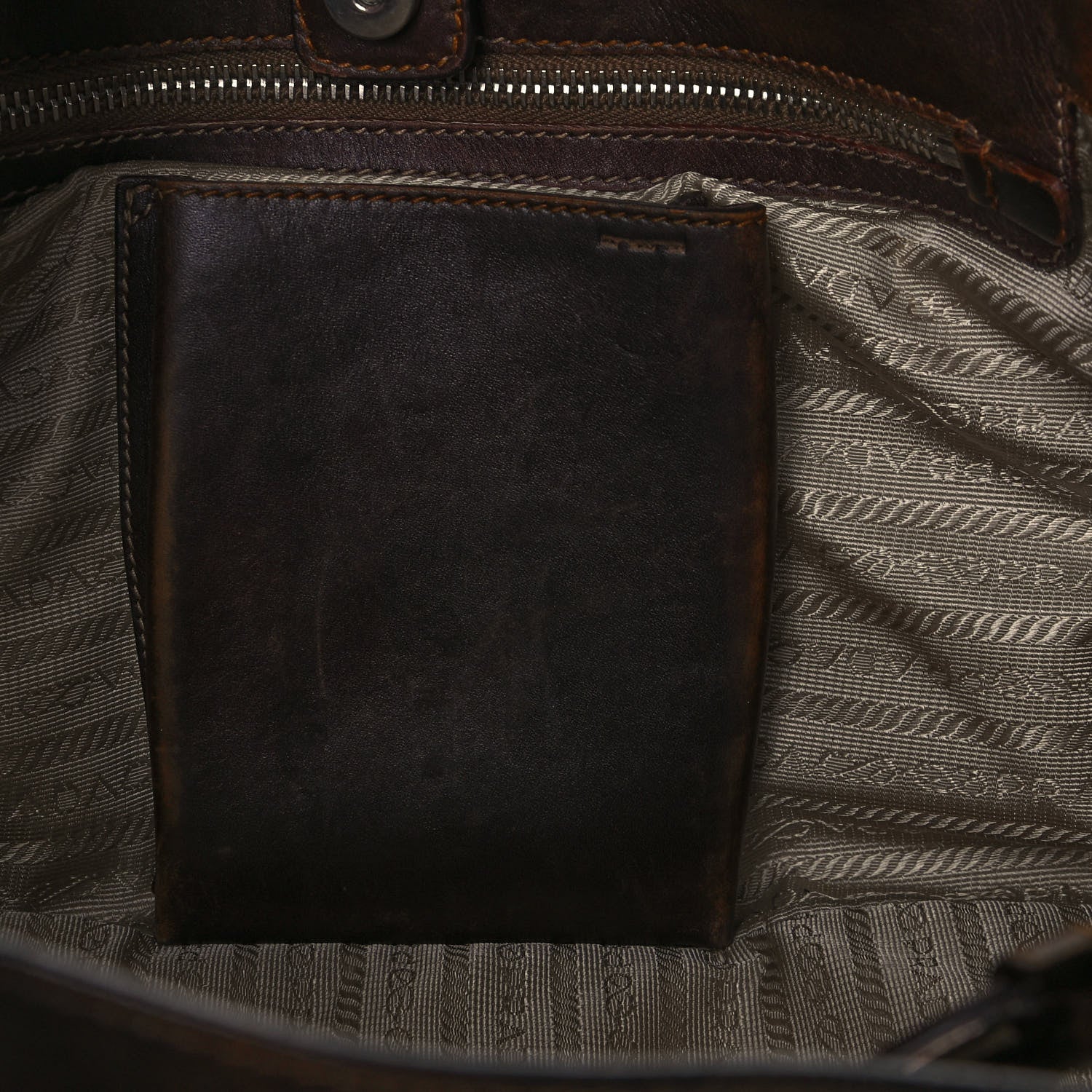 Prada Jacquard Logo Tote Corda Moro 13 of 20