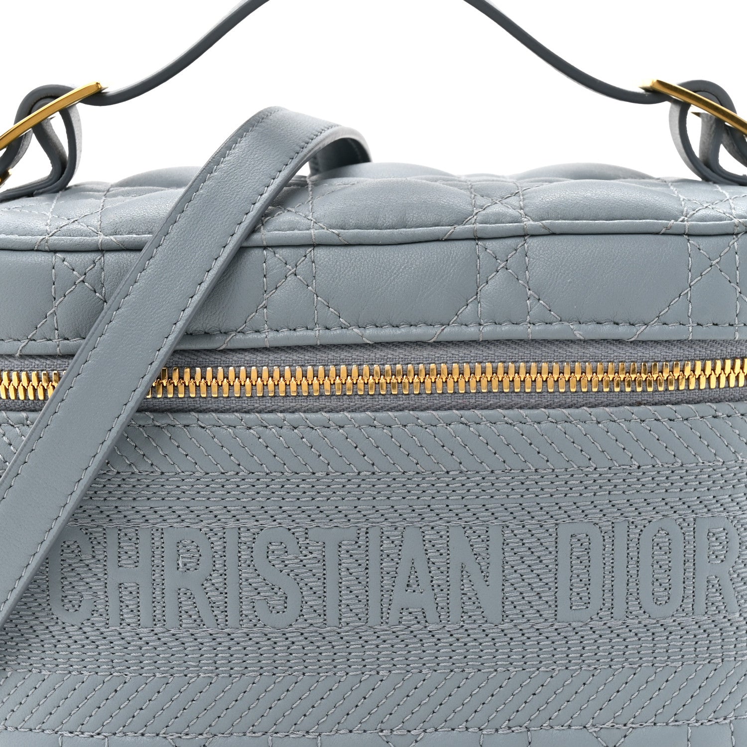 Christian Dior Lambskin Cannage Small Diortravel Vanity Case Cloud Blue 8 of 11