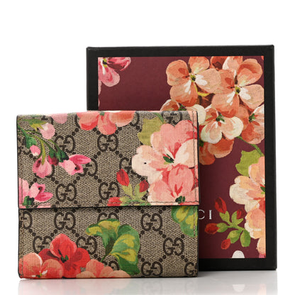Gucci GG Supreme Monogram Blooms French Flap Wallet Beige Multicolor Dry Rose 8 of 8