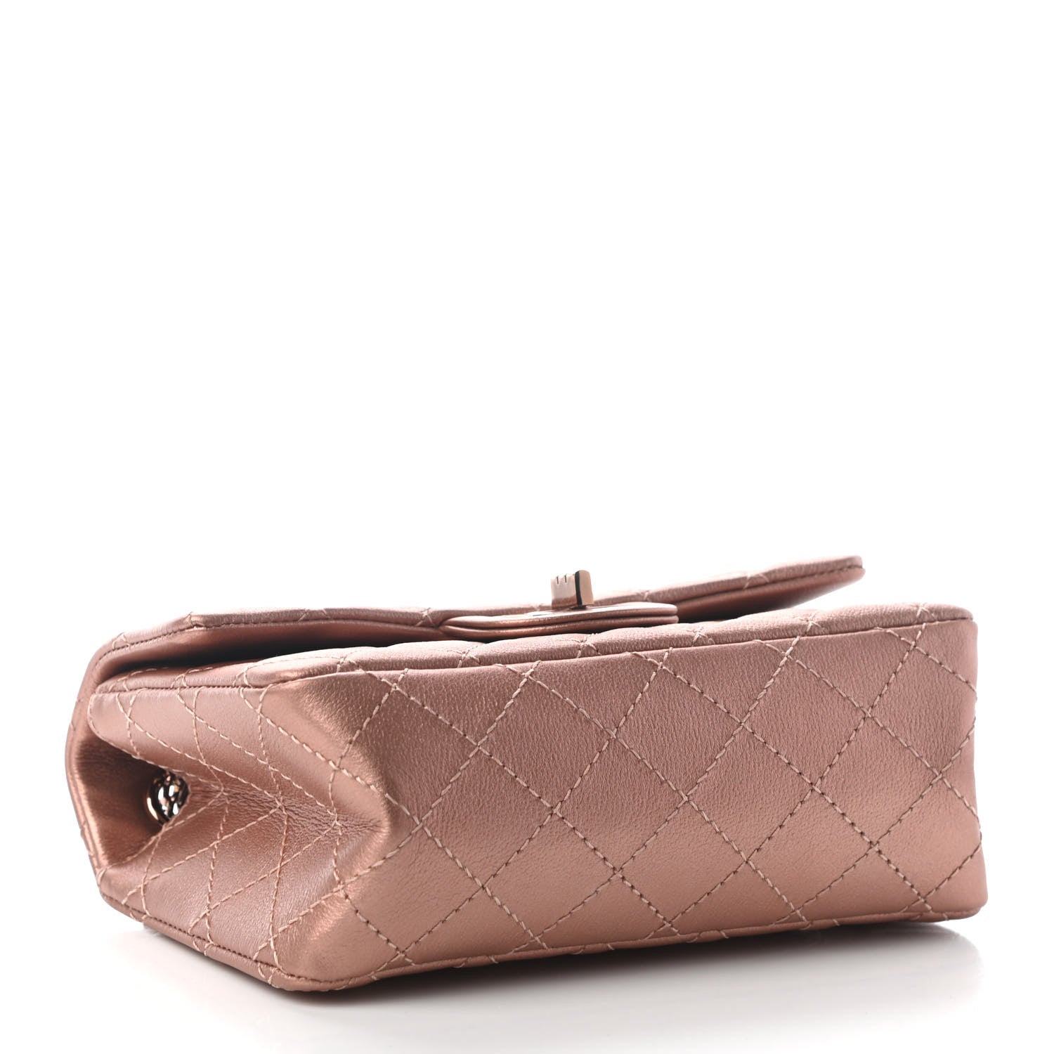 Chanel Metallic Grained Calfskin Quilted 2.55 Reissue Mini Flap Copper Pink 4 of 9