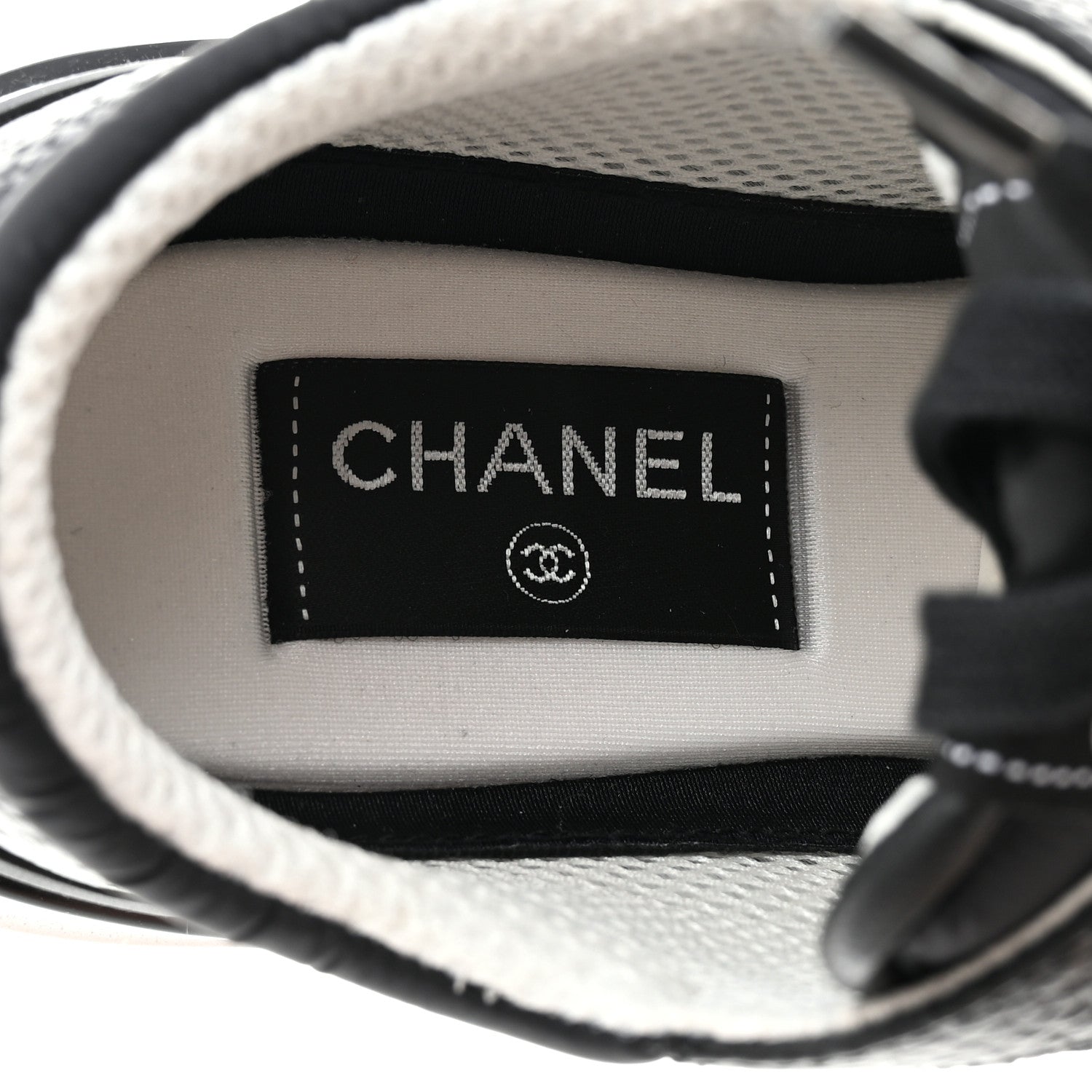 Chanel Calfskin Mesh Lycra Suede Womens Logo Sneakers 39 Black 6 of 9