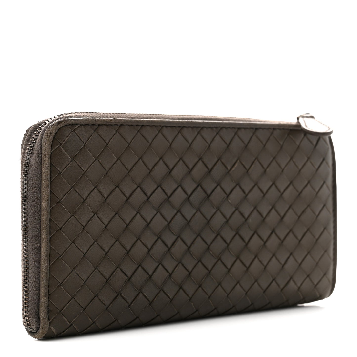 Nappa Intrecciato Zip Around Wallet Mud