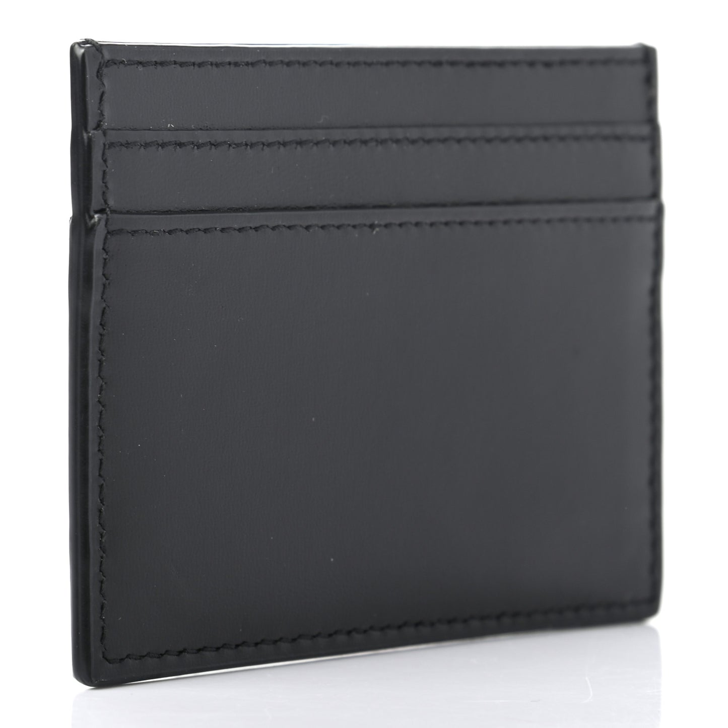 Calfskin Tiny Cassandre Credit Card Case Black