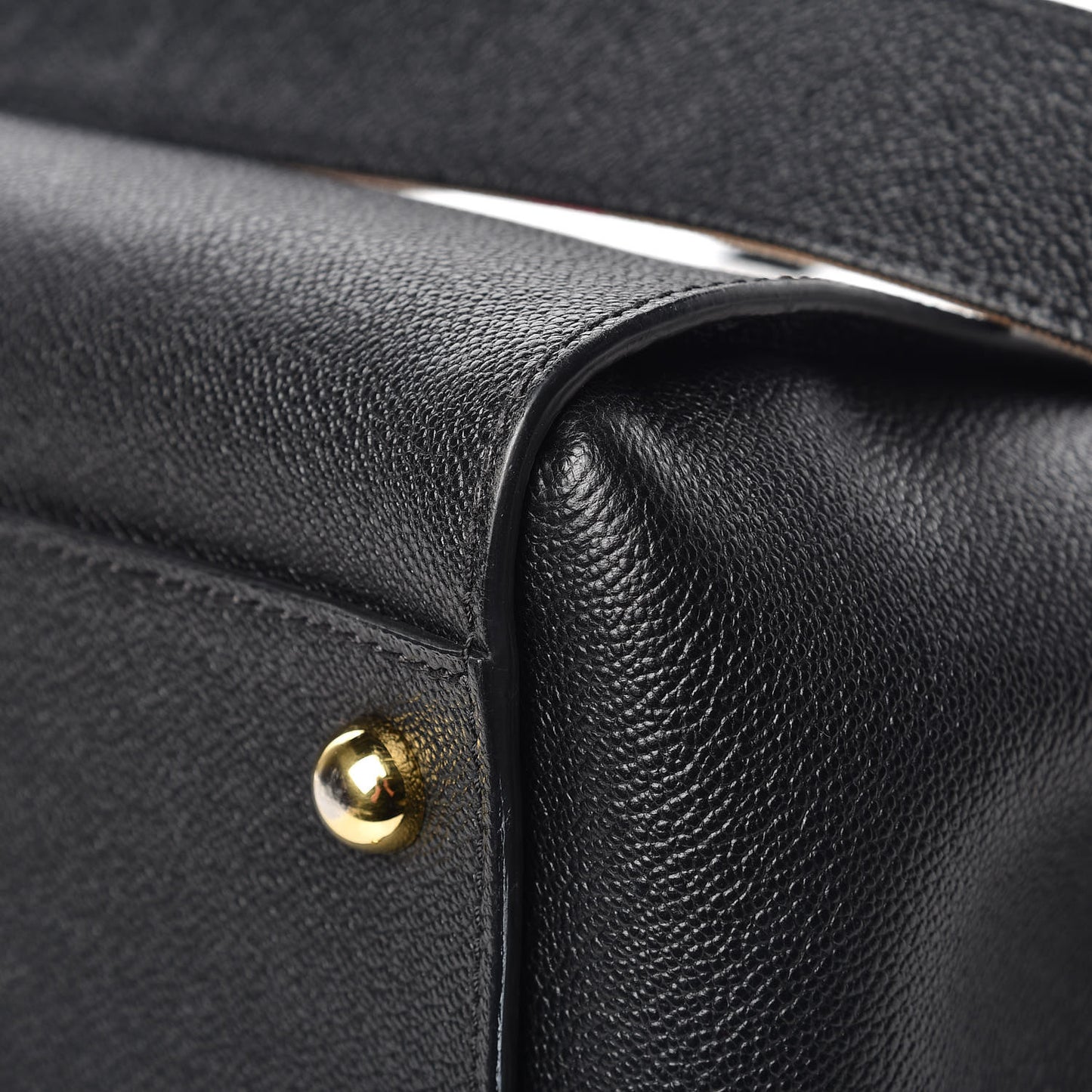 Soft Grain Calfskin Medium Buckle Tote Black