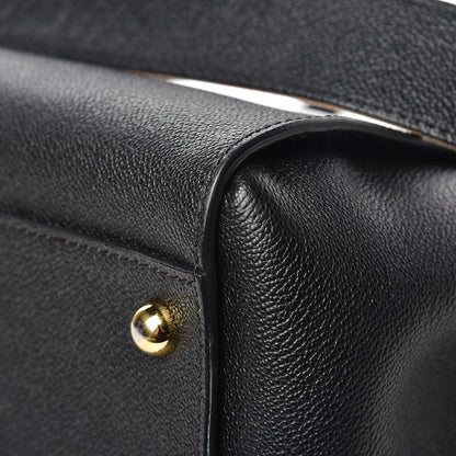 Burberry Soft Grain Calfskin Medium Buckle Tote Black 16 of 16