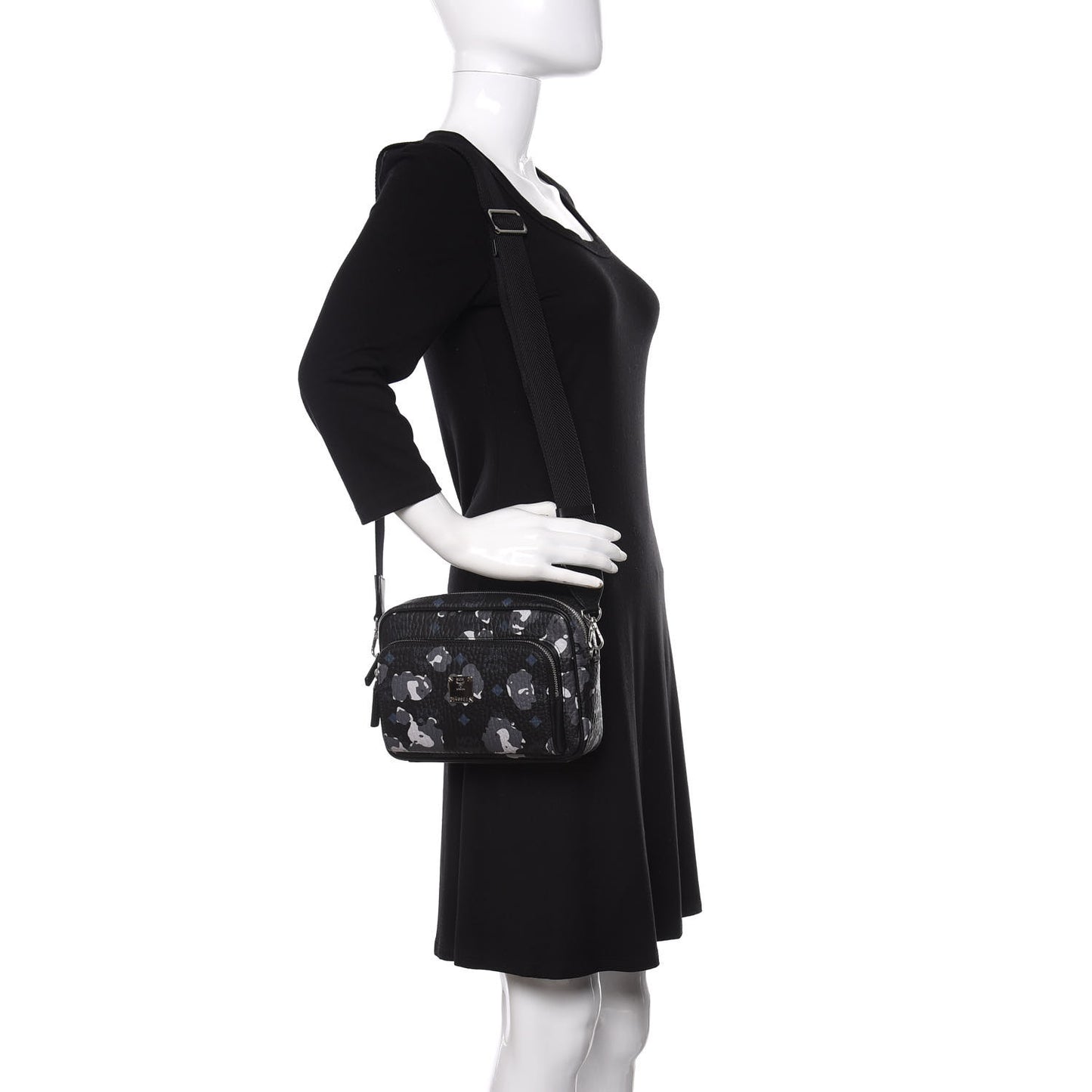 Visetos Floral Leopard Klassik Crossbody Bag Black