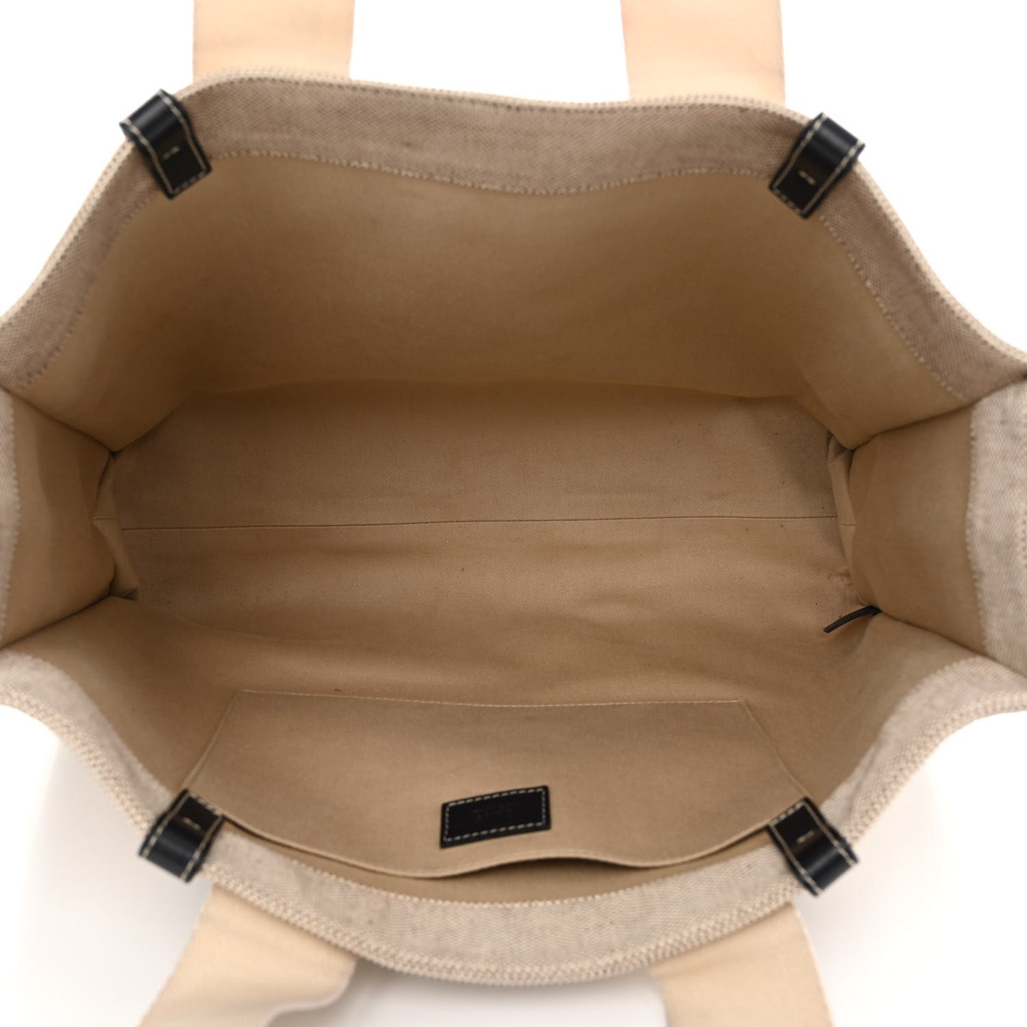 Cotton Calfskin Large Woody Ribbon Tote White Black