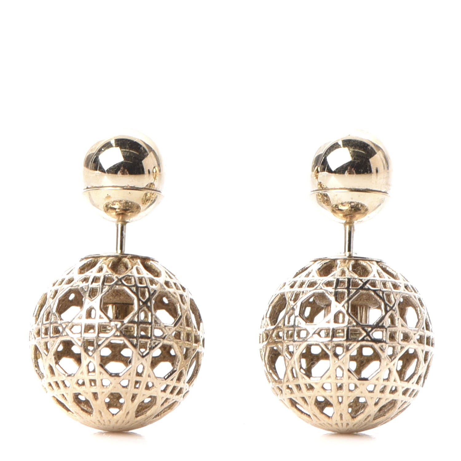 Christian Dior Cannage Mise En Dior Tribal Earrings Gold 1 of 5