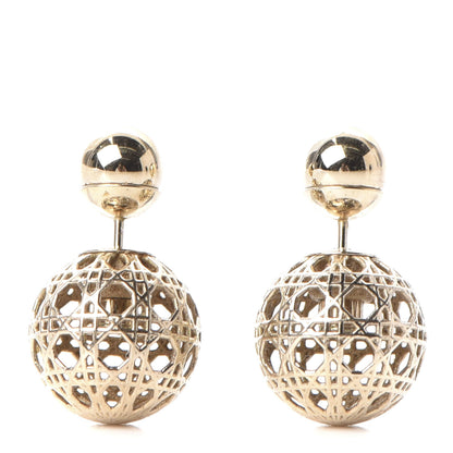Christian Dior Cannage Mise En Dior Tribal Earrings Gold 1 of 5