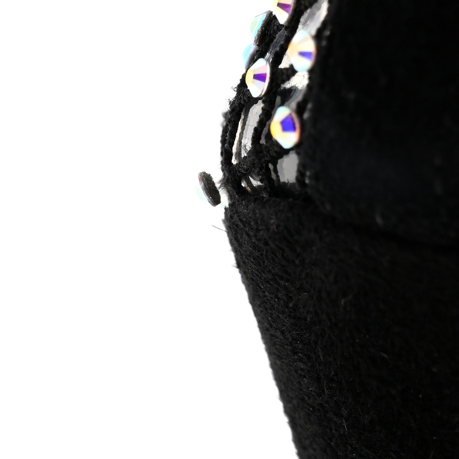 Saint Laurent Mesh Crystal 68 Knee High Boots 38.5 Pink Black 9 of 10