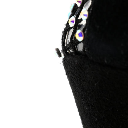 Saint Laurent Mesh Crystal 68 Knee High Boots 38.5 Pink Black 9 of 10
