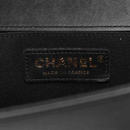 Chanel Metallic Crumpled Goatskin Small Boy Flap Black Gold 6 of 11