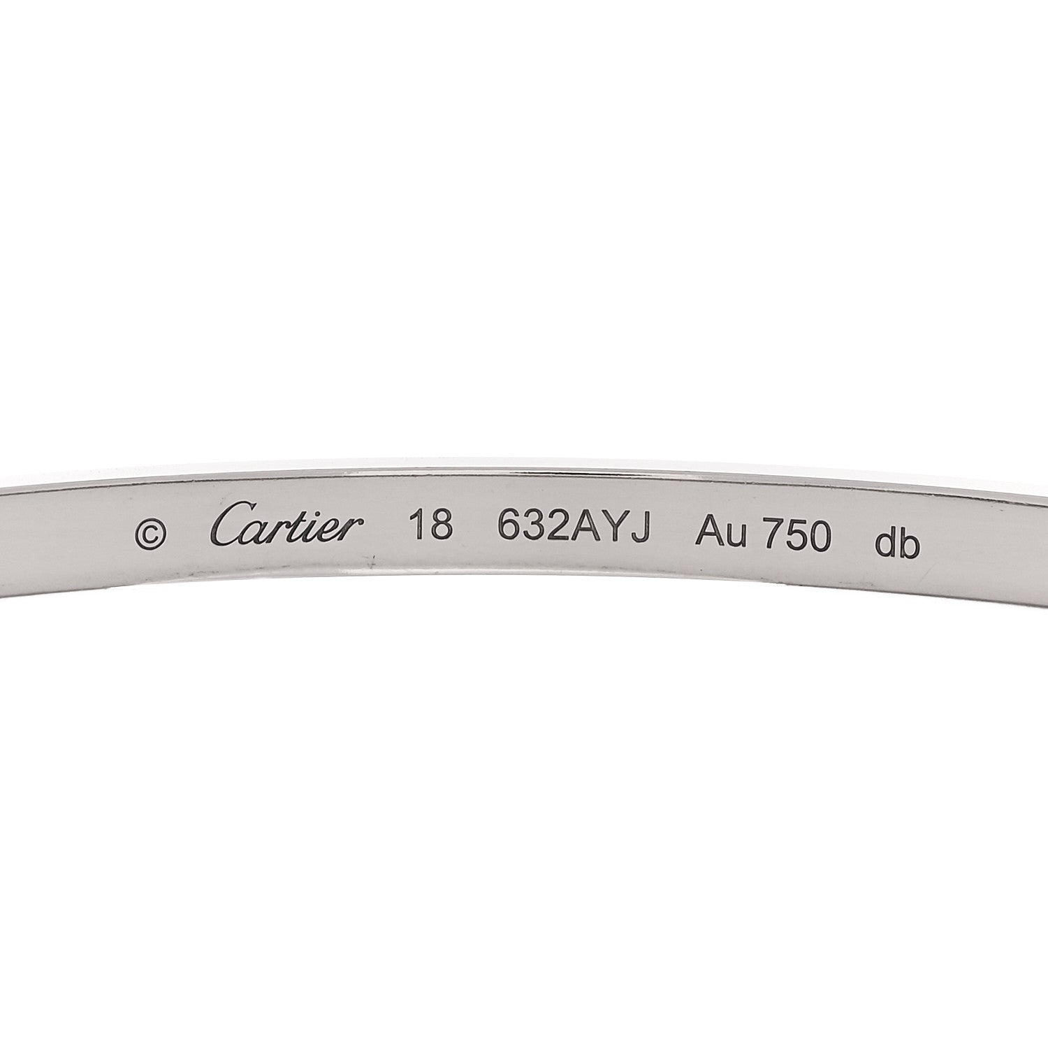 Cartier 18K White Gold Small LOVE Bracelet 18 7 of 8