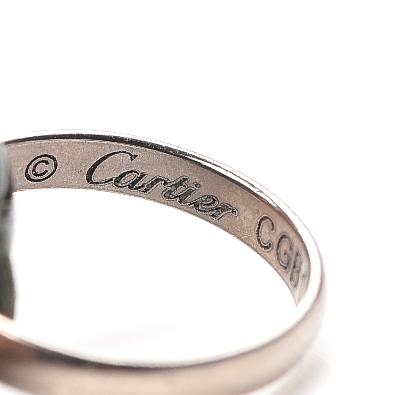 Cartier 18K White Gold Ceramic Trinity Cord Bracelet Green 4 of 5
