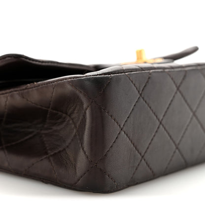 Chanel Lambskin Quilted Small Double Flap Dark Brown 9 of 10