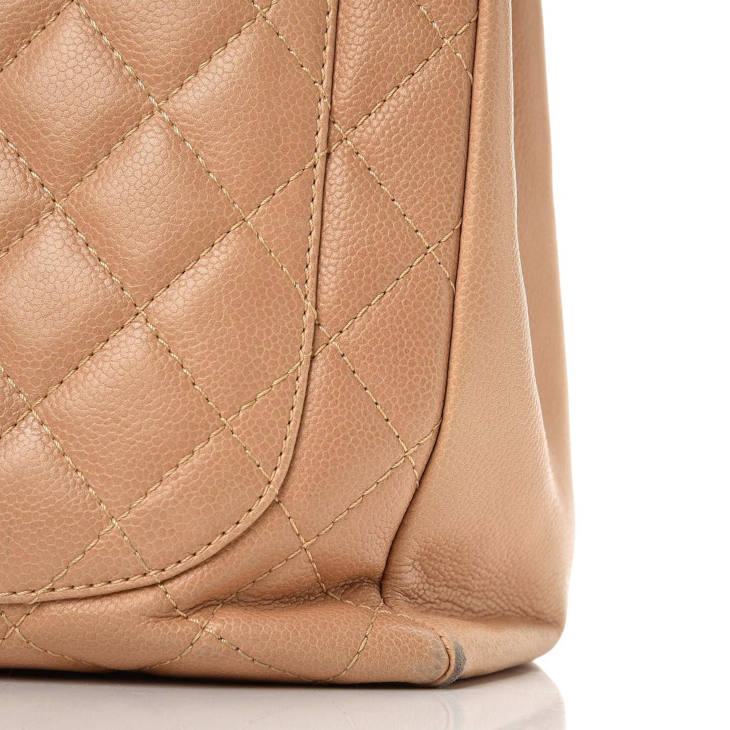 Caviar Quilted Grand Shopping Tote GST Beige