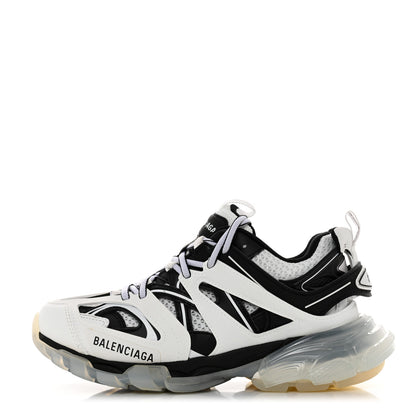 Balenciaga Rubber Mesh Fabric Bi-Color Clear Sole Womens Track Sneakers 37 White Black 1 of 9