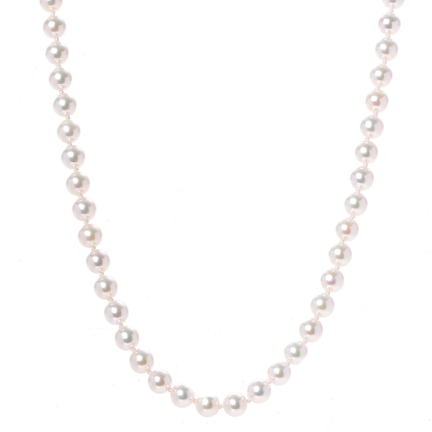Mikimoto 18K White Gold Akoya Cultured Pearl 6.5mm Strand Necklace 18 1 of 6
