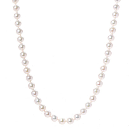 Mikimoto 18K White Gold Akoya Cultured Pearl 6.5mm Strand Necklace 18 1 of 6
