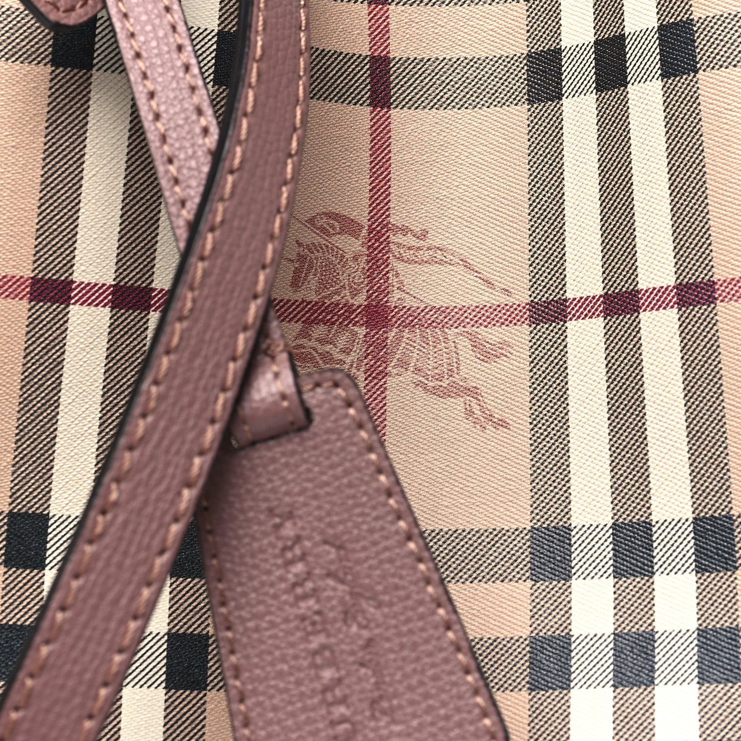 Burberry Haymarket Check Colours Small Lorne Bucket Crossbody Elderberry 7 of 9