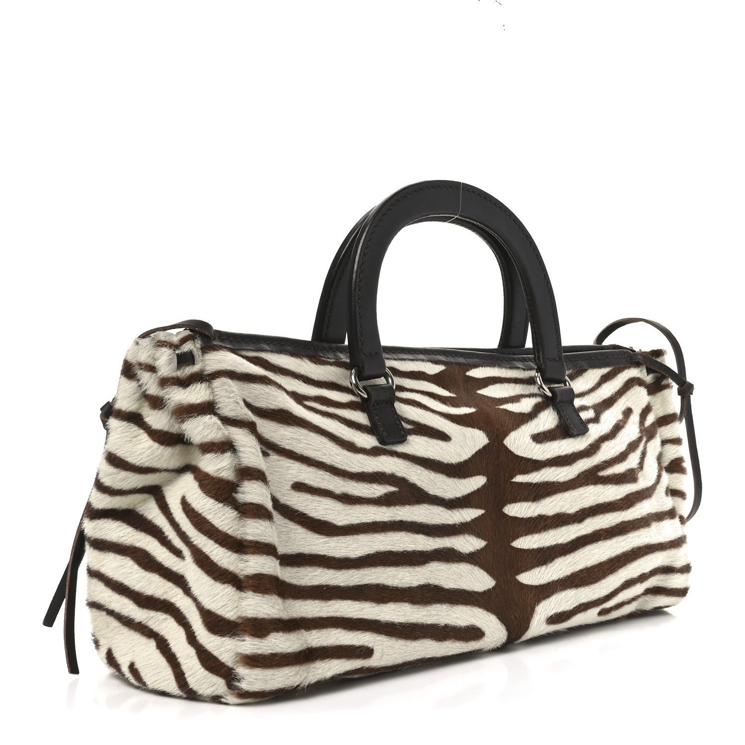 Prada Calf Hair Zebra Print Tote White Moro 3 of 9