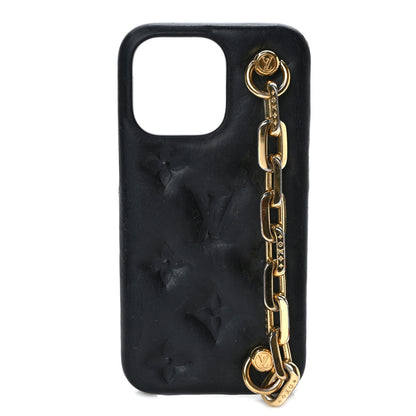 Louis Vuitton Lambskin Embossed Monogram Coussin iPhone 13 Pro Bumper Black 1 of 8