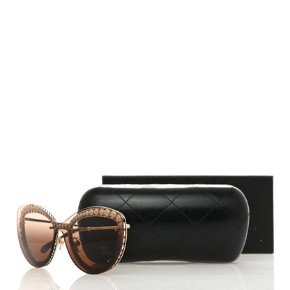 Chanel Acetate Metal Pearl Butterfly Sunglasses 4236-H Brown 7 of 7