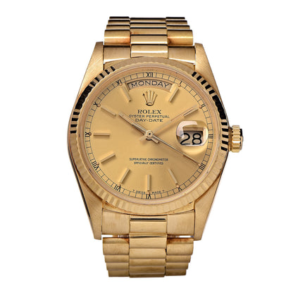 Rolex 18K Yellow Gold 36mm Oyster Perpetual Day-Date Watch Champagne 18038 1 of 6