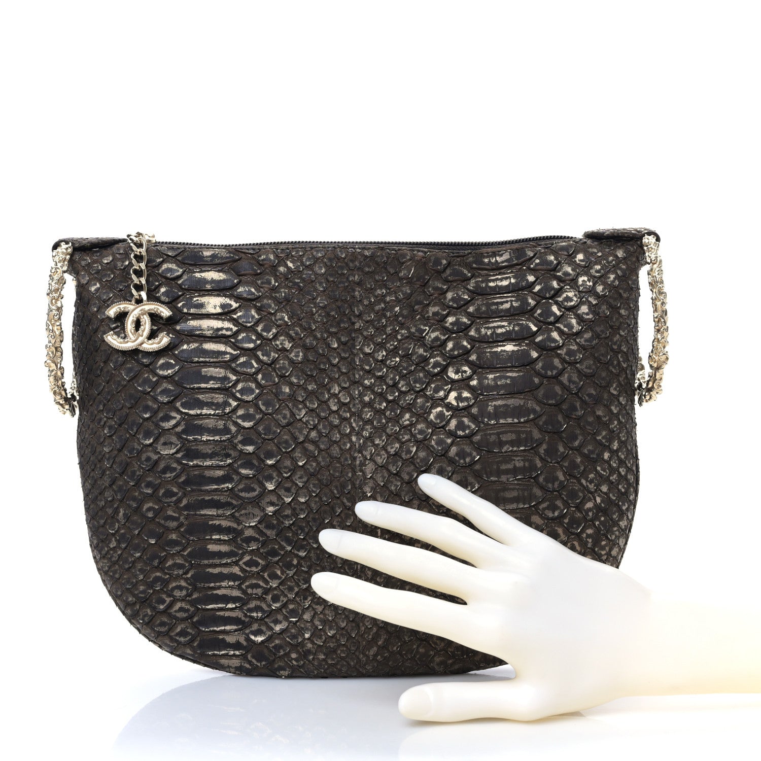 Chanel Snakeskin Fortune Cookie Clutch 2 of 8