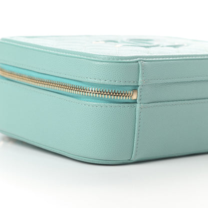 Chanel Caviar Quilted Medium CC Filigree Vanity Case Light Blue 9 of 10