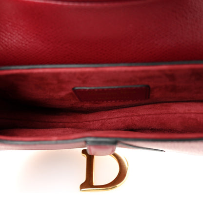 Christian Dior Grained Calfskin Mini Saddle Bag Red 5 of 10