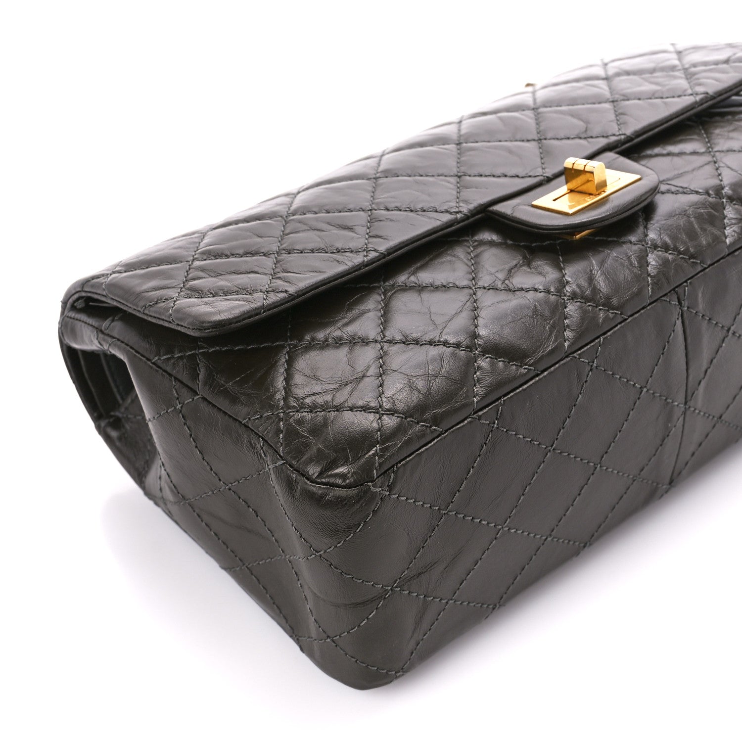 Chanel Aged Calfskin Quilted 2.55 Reissue 226 Flap Dark Khaki 10 of 11